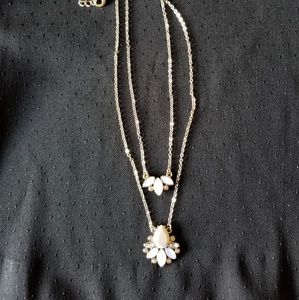 Premier Designs White and Rhinestone Necklace